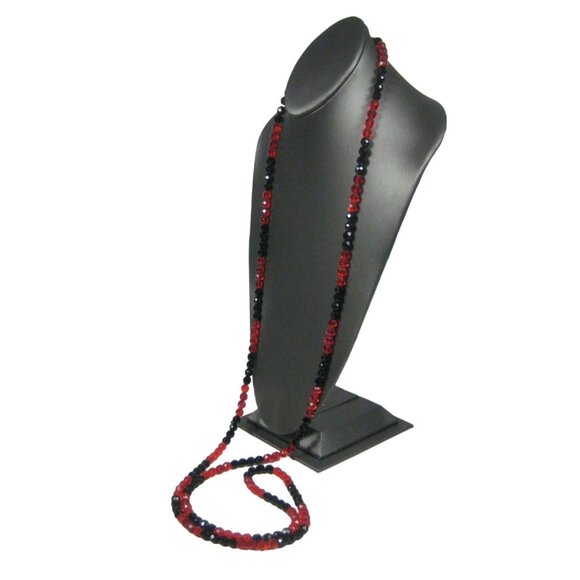 Necklace Glass Faceted Beaded 62 inch Vintage Strand Jewelry Statement Flapper - Picture 6 of 8